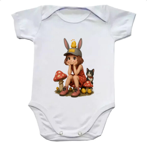 Body infantil Menina Cute Cogumelos