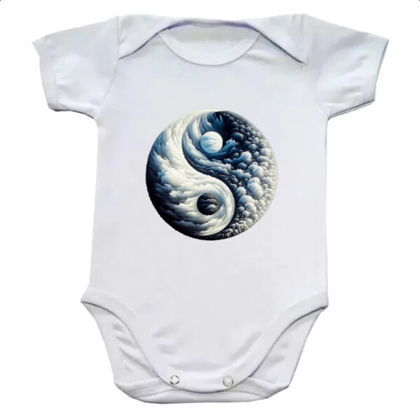 Body infantil Yin Yang Nuvens