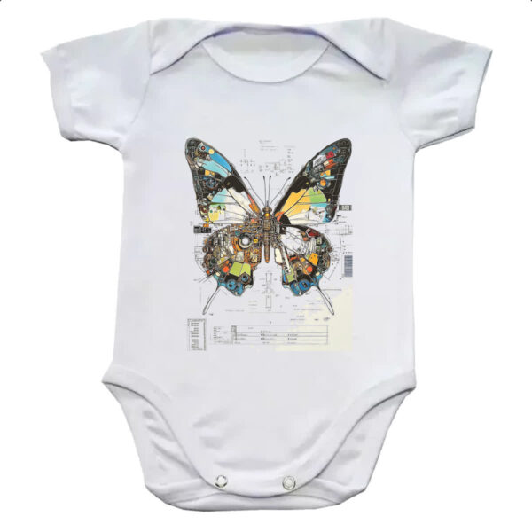 Body infantil Borboleta Mecanica Interna Cyberpunk