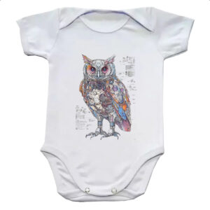 Body infantil Coruja Mecanica Interna Cyberpunk