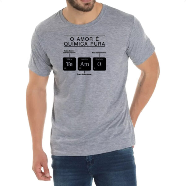 Camiseta Cinza Amor quimica pura - Imagem 2