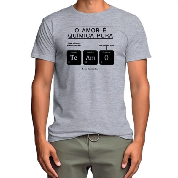 Camiseta Cinza Amor quimica pura - Imagem 4
