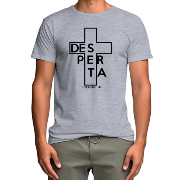 Camiseta Cinza Gospel Desperta Ezequiel 37 - Imagem 4