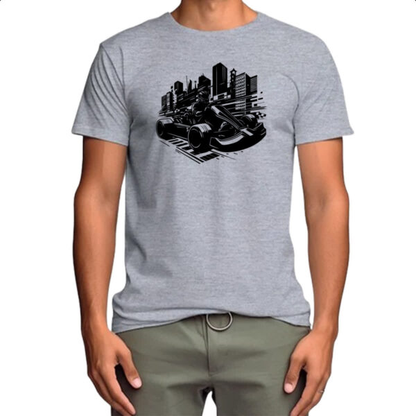 Camiseta Cinza Carrinho Kart Urbano - Imagem 4