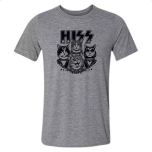 Camiseta Cinza HISS Gatos do Rock