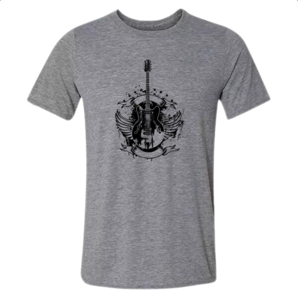 Camiseta Cinza Guitarra asas vintage