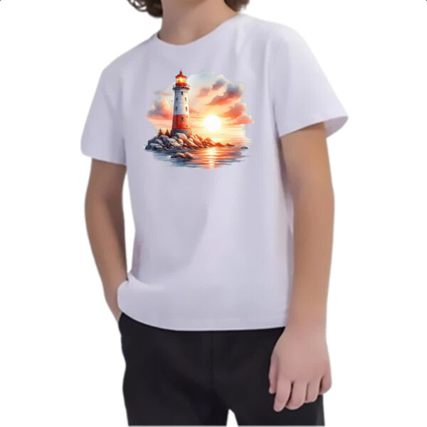 Camiseta Infanto Juvenil Farol travel art - Imagem 2