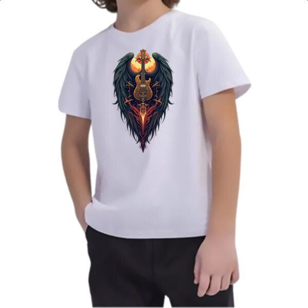Camiseta Infanto Juvenil Guitarra Asas de Anjo - Imagem 2