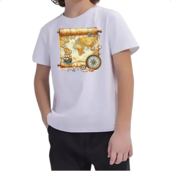 Camiseta Infanto Juvenil Mapa travel art - Imagem 2