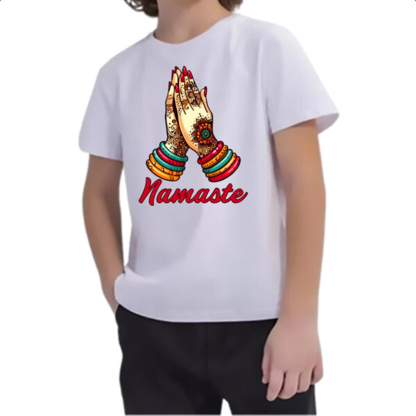 Camiseta Infanto Juvenil Namaste Girl Hands - Imagem 2