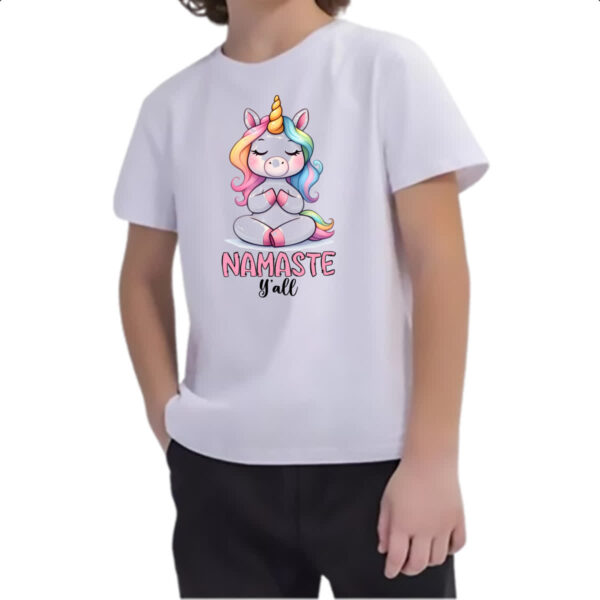 Camiseta Infanto Juvenil Namaste Unicornio - Imagem 2