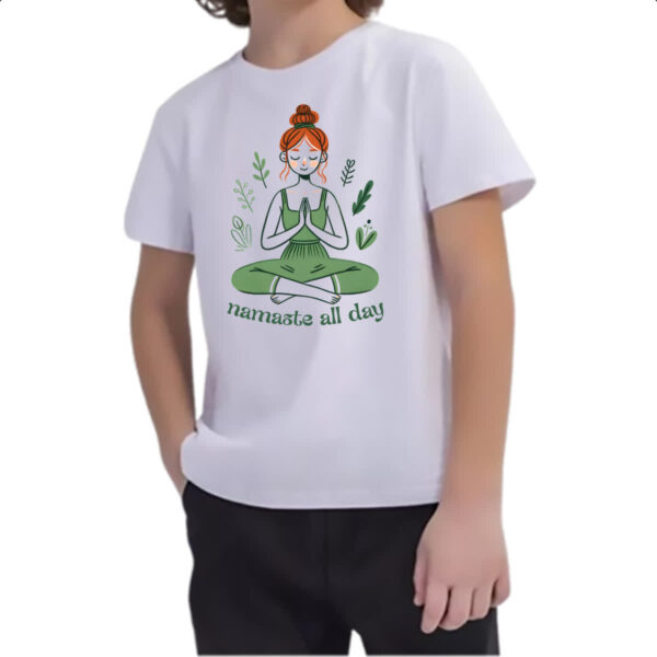Camiseta Infanto Juvenil Yoga all day - Imagem 2