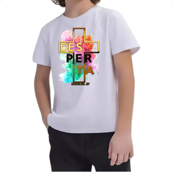 Camiseta Infanto Juvenil Gospel Desperta Ezequiel 37 - Imagem 2