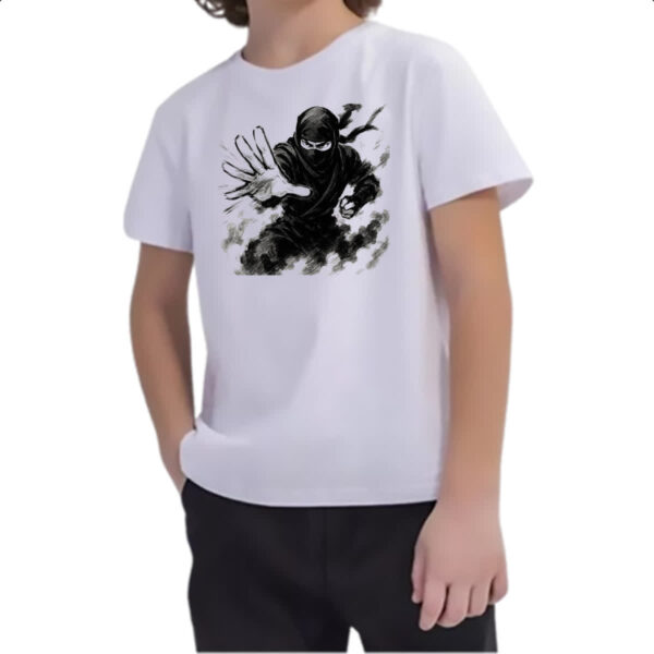 Camiseta Infanto Juvenil Ninja Smoke Grafite Arte - Imagem 2