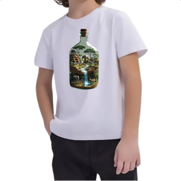 Camiseta Infanto Juvenil Oasis Africano na Garrafa - Imagem 2