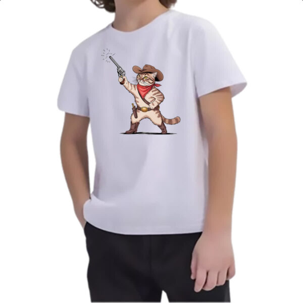 Camiseta Infanto Juvenil Gato Cowboy - Imagem 2