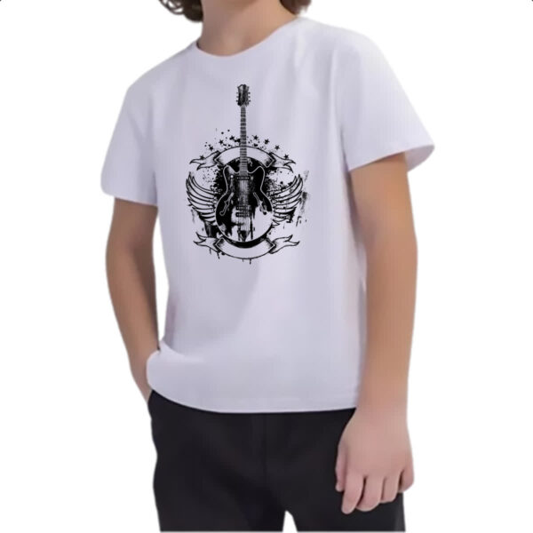 Camiseta Infanto Juvenil Guitarra asas vintage - Imagem 2
