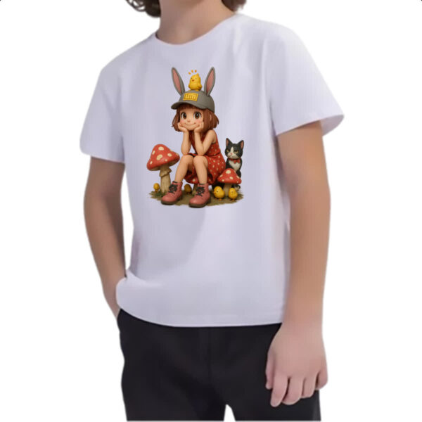 Camiseta Infanto Juvenil Menina Cute Cogumelos - Imagem 2
