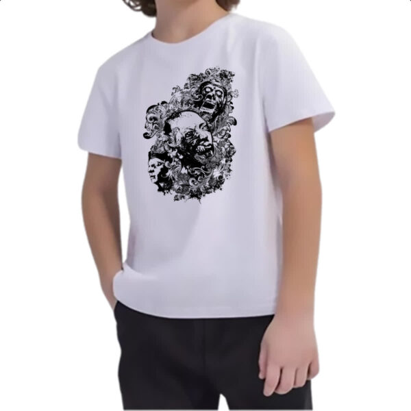 Camiseta Infanto Juvenil Zumbis psicodelico arte - Imagem 2