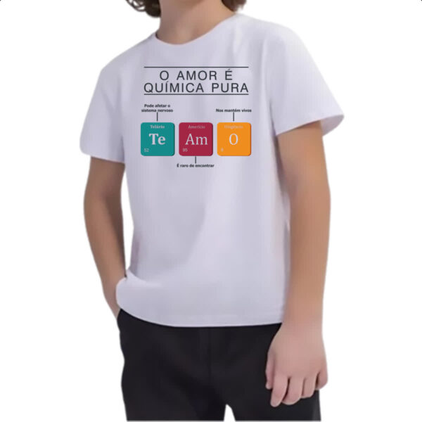 Camiseta Infanto Juvenil Amor quimica pura - Imagem 2