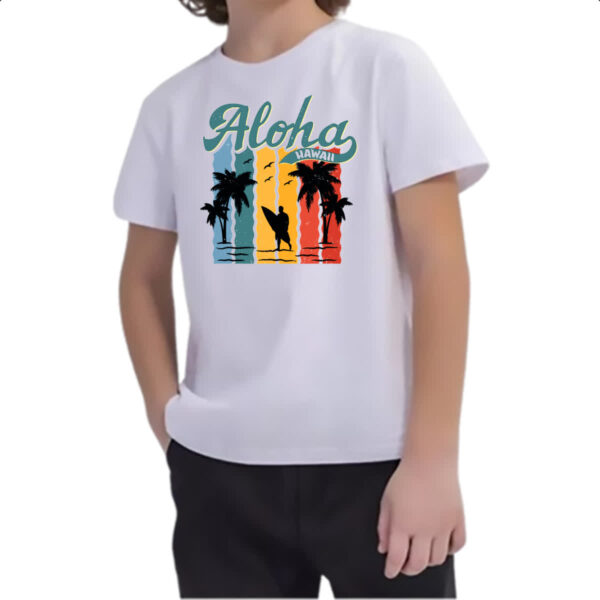 Camiseta Infanto Juvenil Aloha Hawaii Vintage Style - Imagem 2