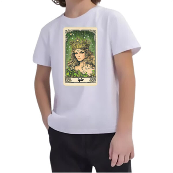 Camiseta Infanto Juvenil Carta Taro Signo Leao - Imagem 2