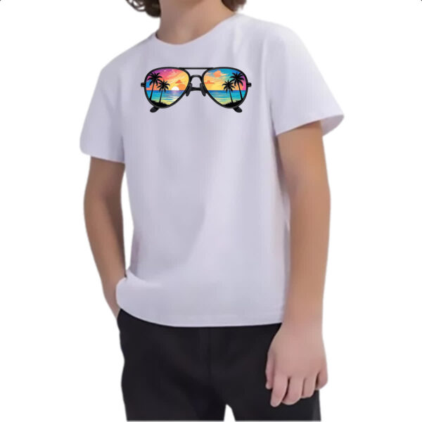 Camiseta Infanto Juvenil Oculos reflexo sunset - Imagem 2