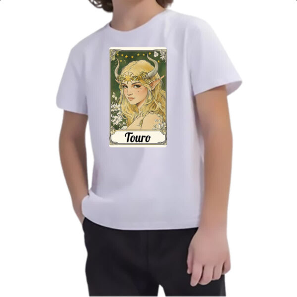 Camiseta Infanto Juvenil Carta Taro Signo Touro - Imagem 2