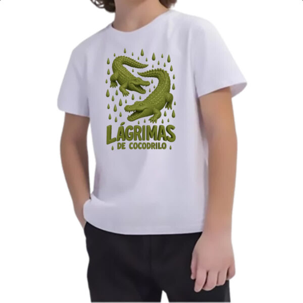 Camiseta Infanto Juvenil Lagrimas de Crocodilo - Imagem 2