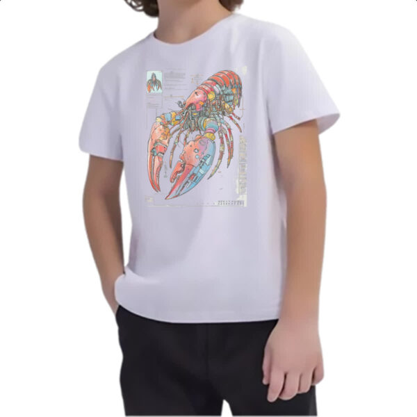 Camiseta Infanto Juvenil Lagosta Mecanica Interna Cyberpunk - Imagem 2