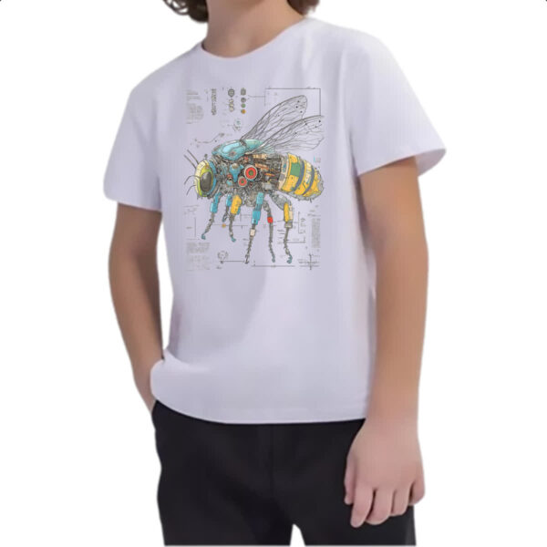 Camiseta Infanto Juvenil Mosca Mecanica Interna Cyberpunk - Imagem 2