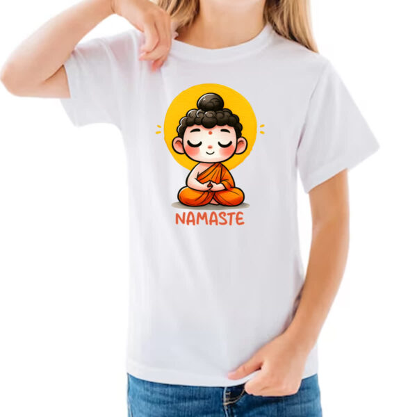 Camiseta Infanto Juvenil Namaste Cute Monge - Imagem 3