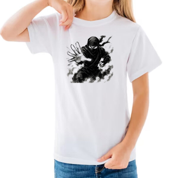 Camiseta Infanto Juvenil Ninja Smoke Grafite Arte - Imagem 3