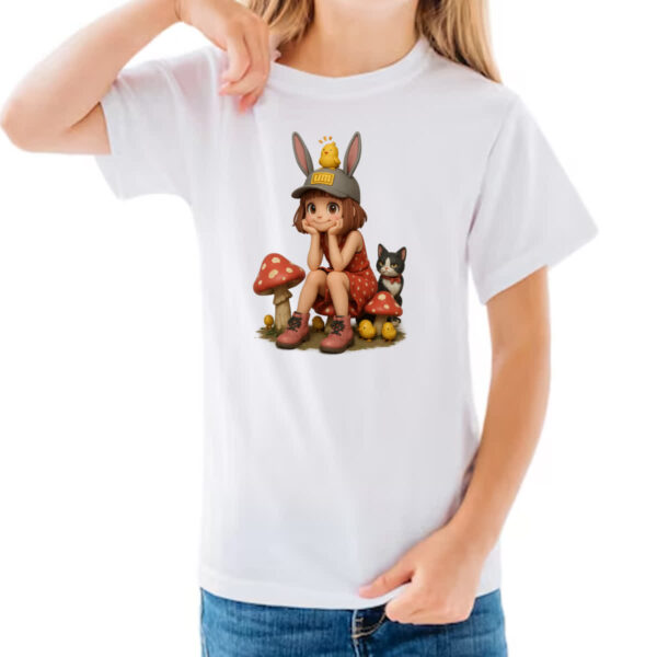 Camiseta Infanto Juvenil Menina Cute Cogumelos - Imagem 3
