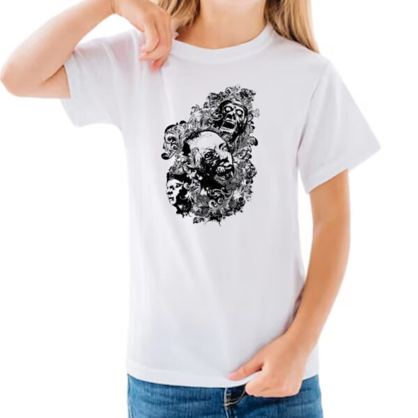 Camiseta Infanto Juvenil Zumbis psicodelico arte - Imagem 3