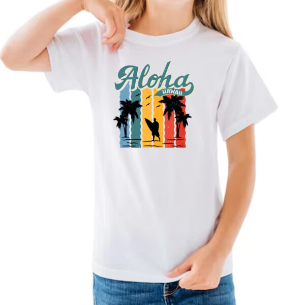 Camiseta Infanto Juvenil Aloha Hawaii Vintage Style - Imagem 3