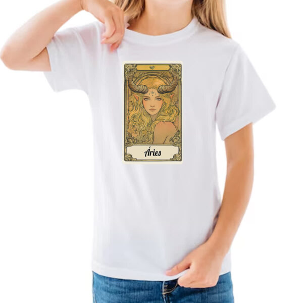 Camiseta Infanto Juvenil Carta Taro Signo Aries - Imagem 3