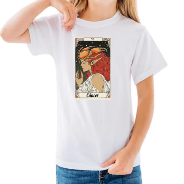 Camiseta Infanto Juvenil Carta Taro Signo Cancer - Imagem 3