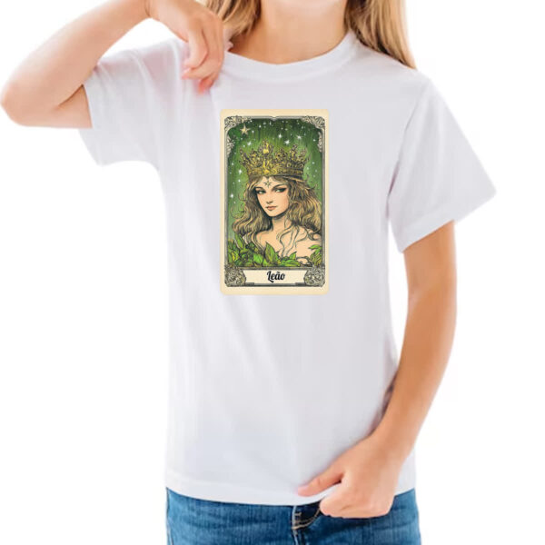Camiseta Infanto Juvenil Carta Taro Signo Leao - Imagem 3