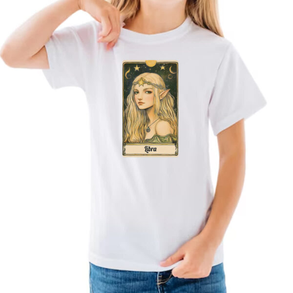 Camiseta Infanto Juvenil Carta Taro Signo Libra - Imagem 3