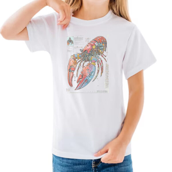 Camiseta Infanto Juvenil Lagosta Mecanica Interna Cyberpunk - Imagem 3