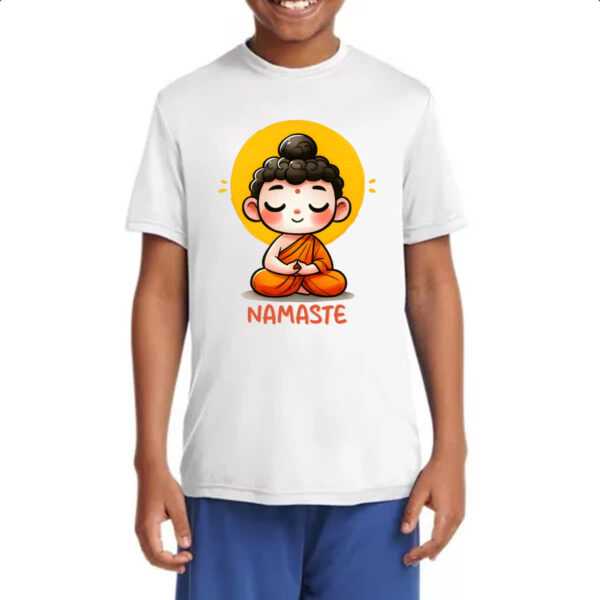 Camiseta Infanto Juvenil Namaste Cute Monge - Imagem 4