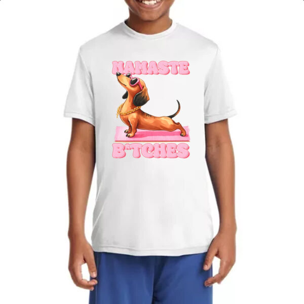 Camiseta Infanto Juvenil Namaste Dachshund - Imagem 4