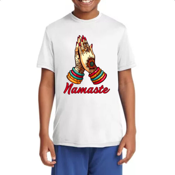 Camiseta Infanto Juvenil Namaste Girl Hands - Imagem 4