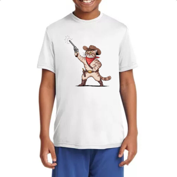 Camiseta Infanto Juvenil Gato Cowboy - Imagem 4