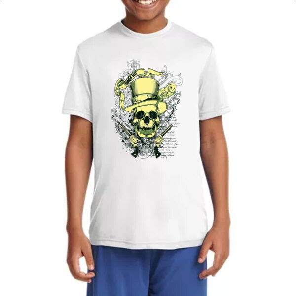 Camiseta Infanto Juvenil Caveira e revolveres - Imagem 4