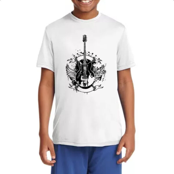 Camiseta Infanto Juvenil Guitarra asas vintage - Imagem 4