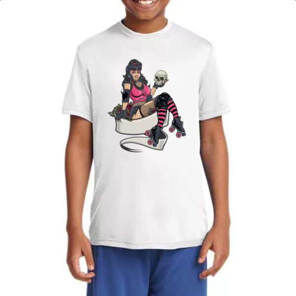 Camiseta Infanto Juvenil Patinadora com cranio - Imagem 4