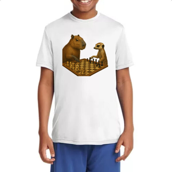Camiseta Infanto Juvenil Xadrez Capivara vs Suricato - Imagem 4