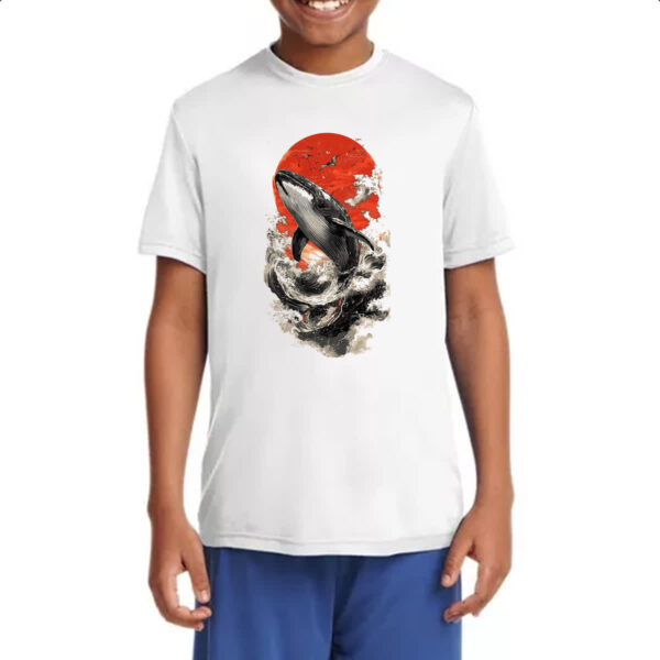 Camiseta Infanto Juvenil Baleia sunset japan - Imagem 4